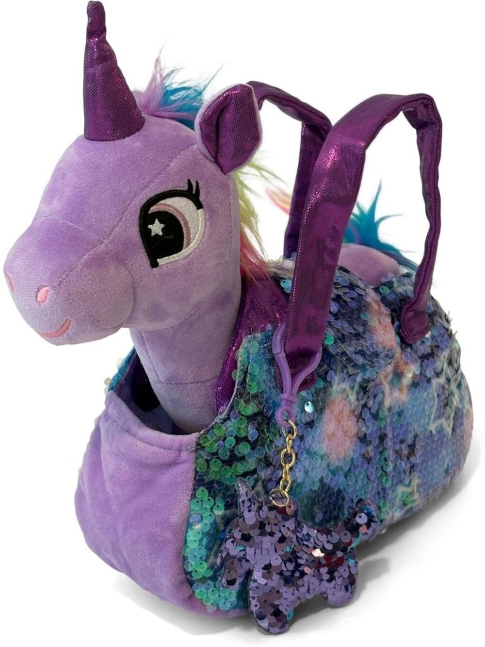 Girls Light Purple Pet Set w/Purse -Stuffed Animals Plushies Unicorn Plush